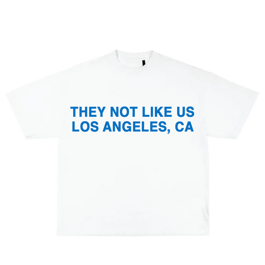 (WHITE/BLUE) THEY NOT LIKE US TEE