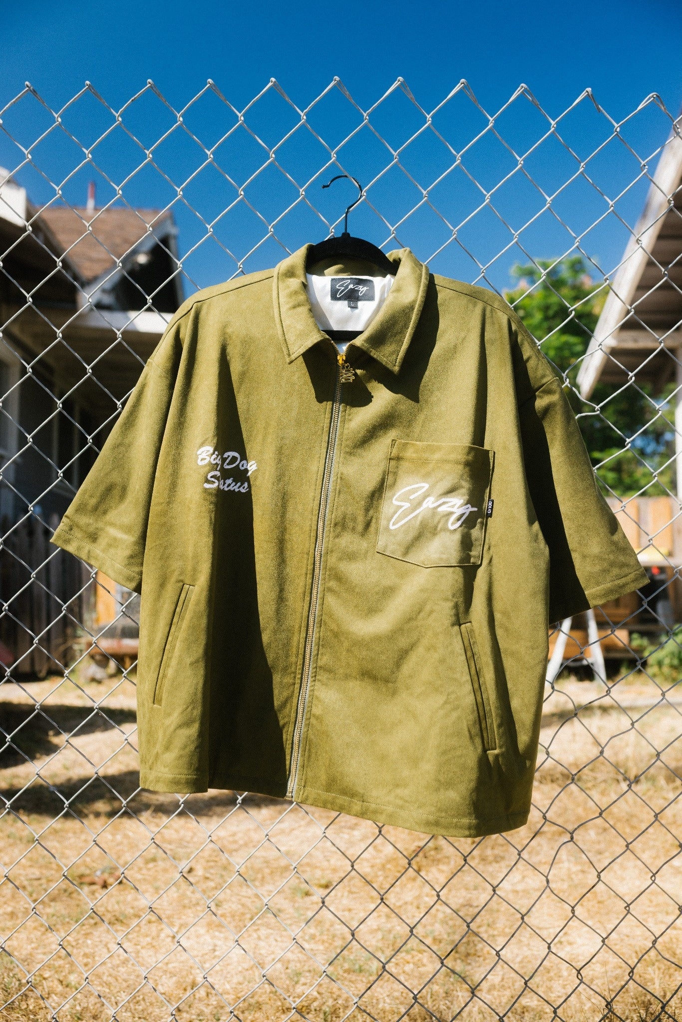 OLIVE SUEDE BIG DOG WORK SHIRT