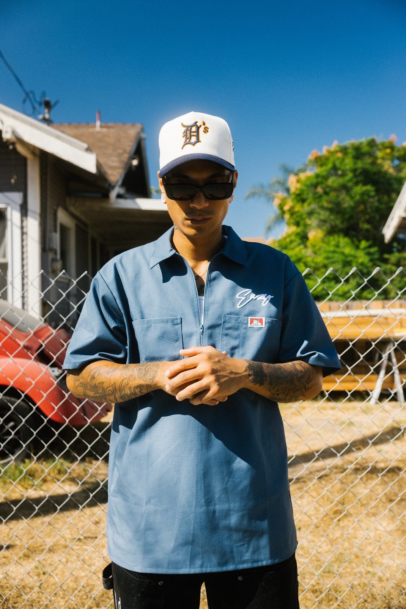 (LIGHT BLUE) DOUGHBOY BEN DAVIS 1/2 ZIP