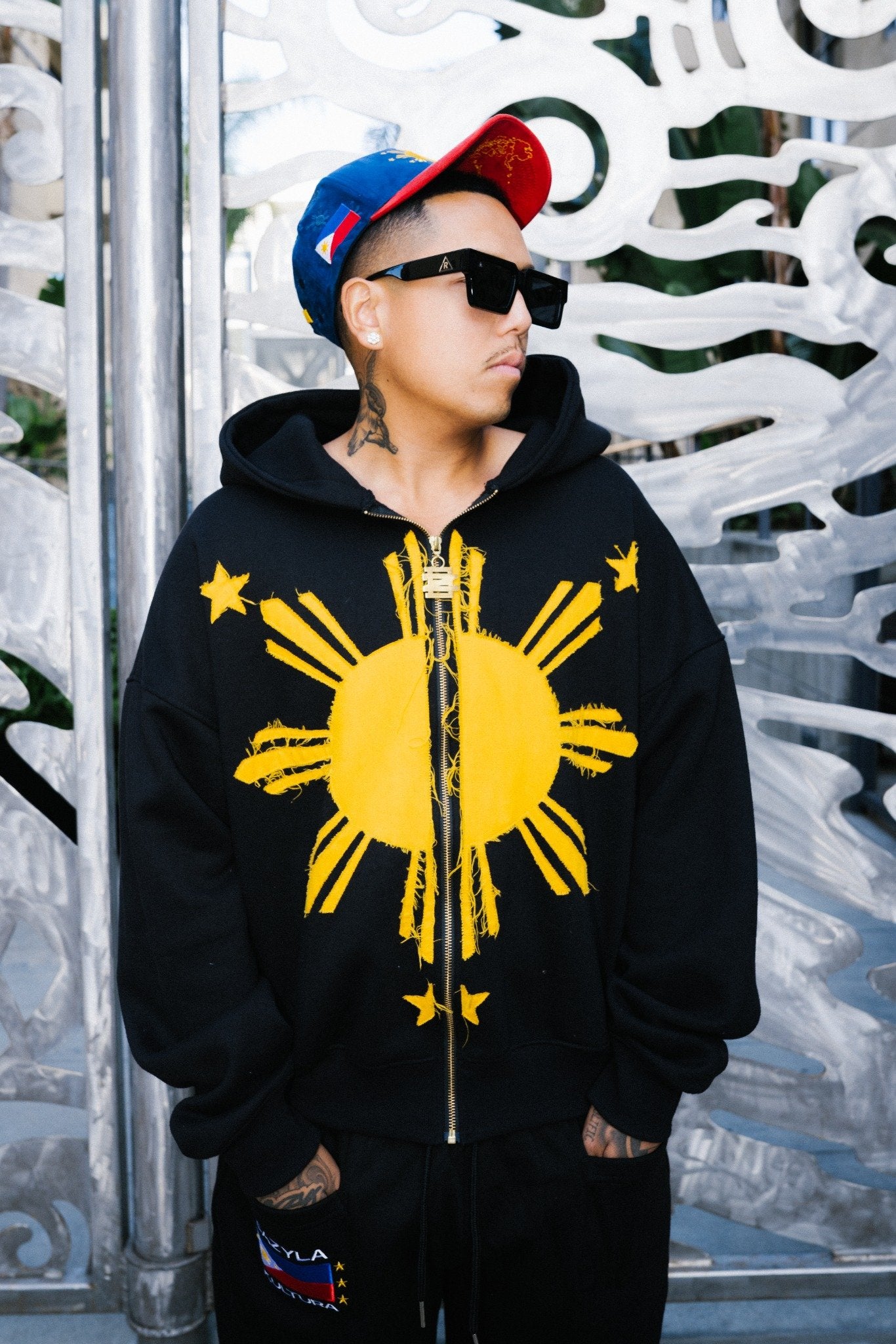 BLACK FILIPINO SUN HOODIE