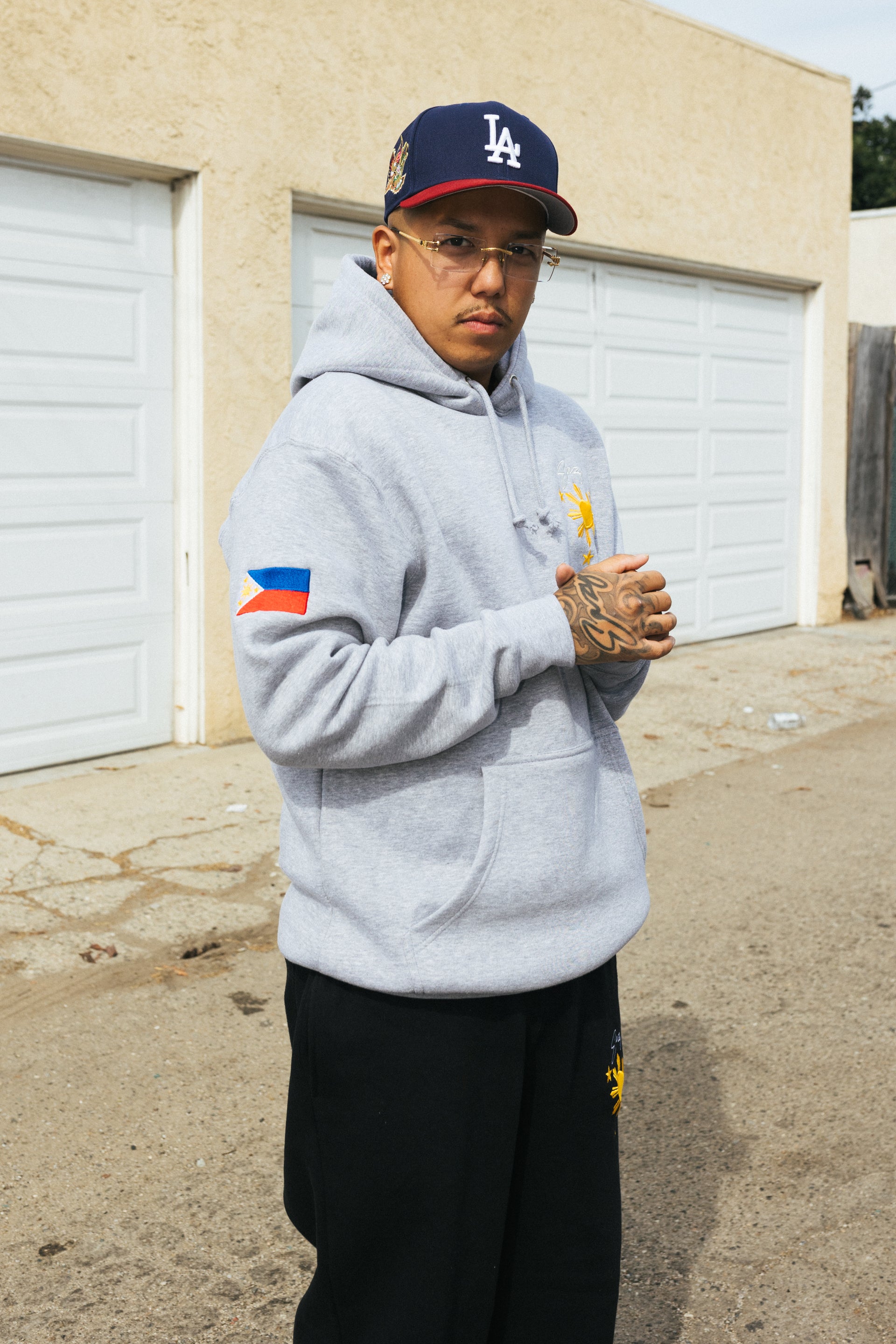 (GREY) FILIPINO SUN & STARS HOODIE