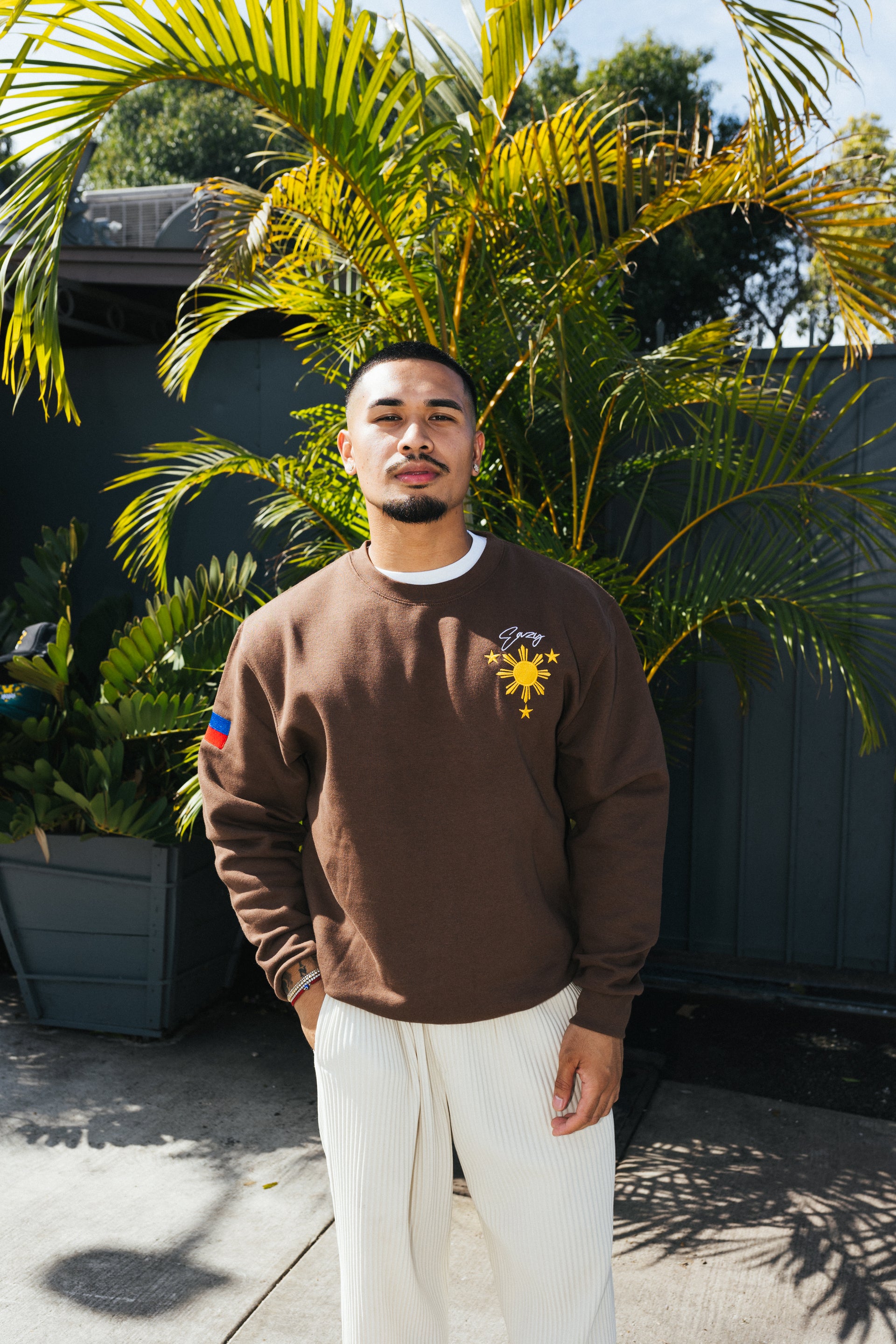 (BROWN) FILIPINO SUN & STARS CREWNECK