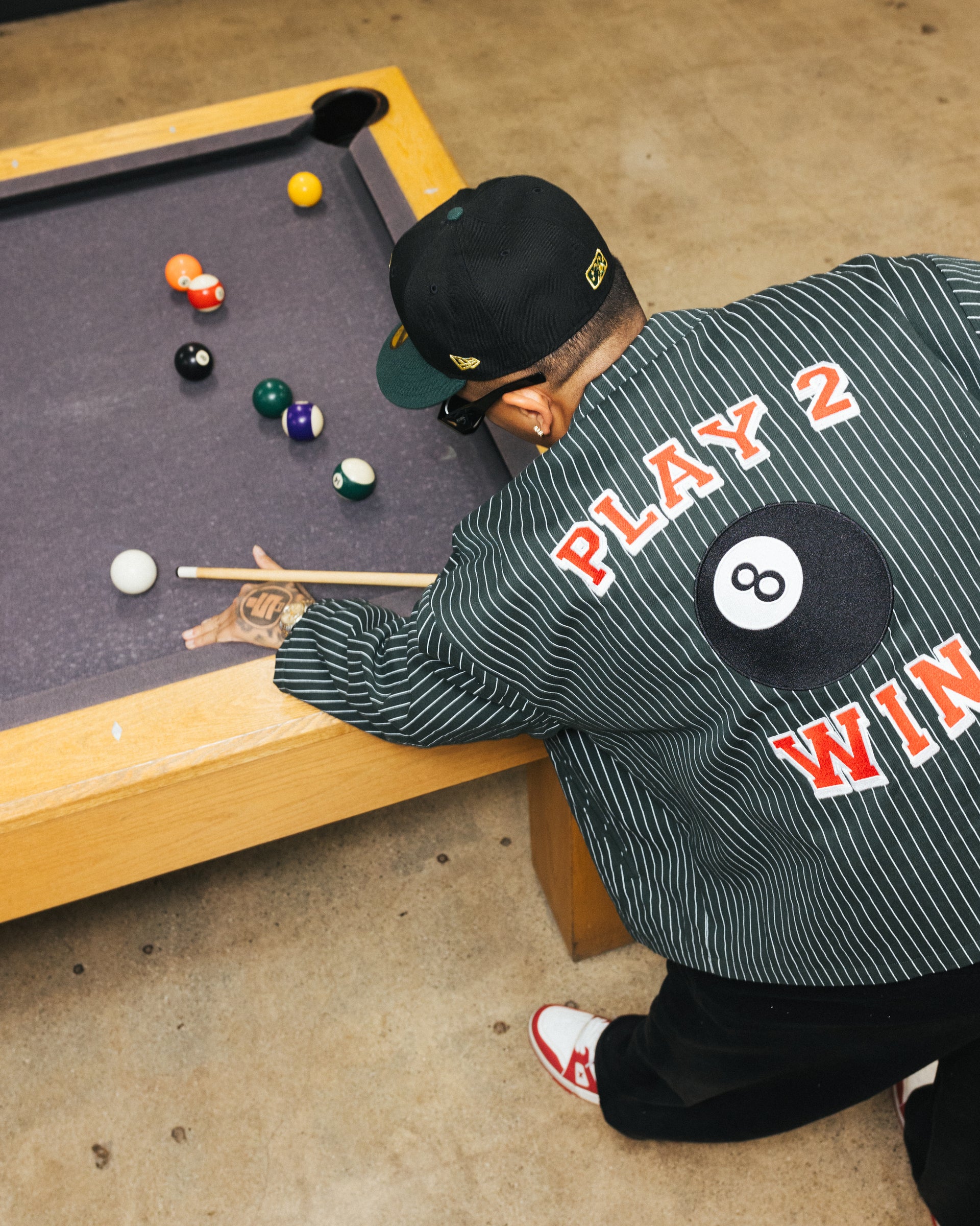 (FOREST GREEN/WHITE PINSTRIPE) PLAY 2 WIN WORK JACKET