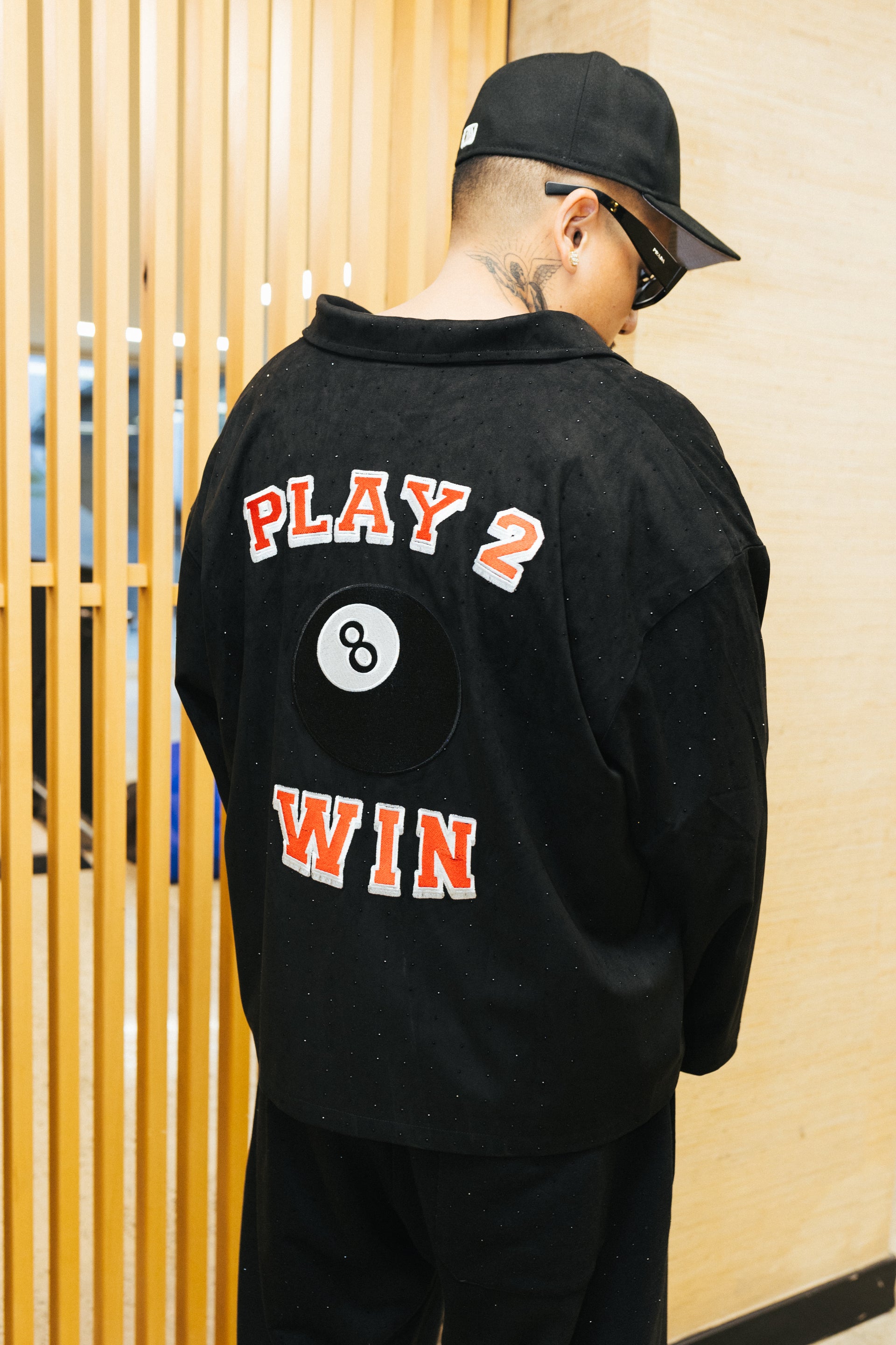 (BLACK SUEDE / BLACK RHINESTONES) PLAY2WIN WORK JACKET