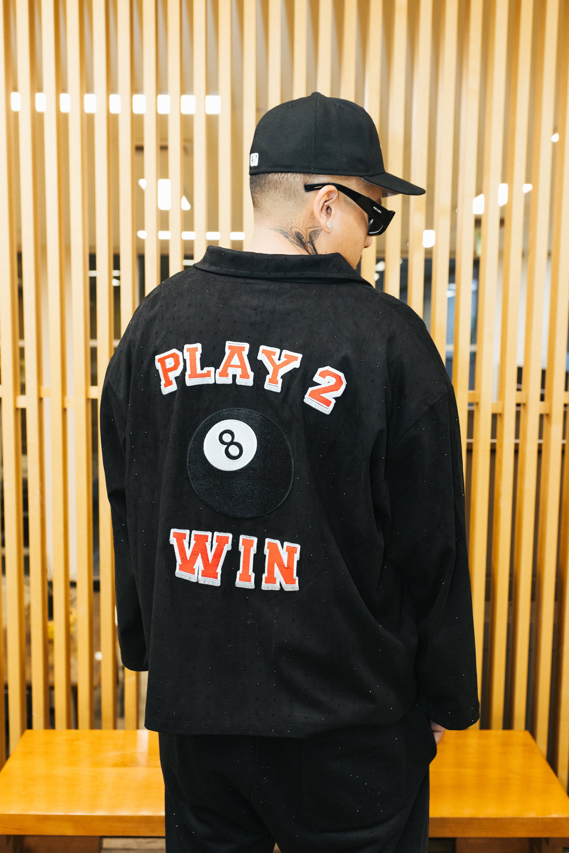 (BLACK SUEDE / BLACK RHINESTONES) PLAY2WIN WORK JACKET