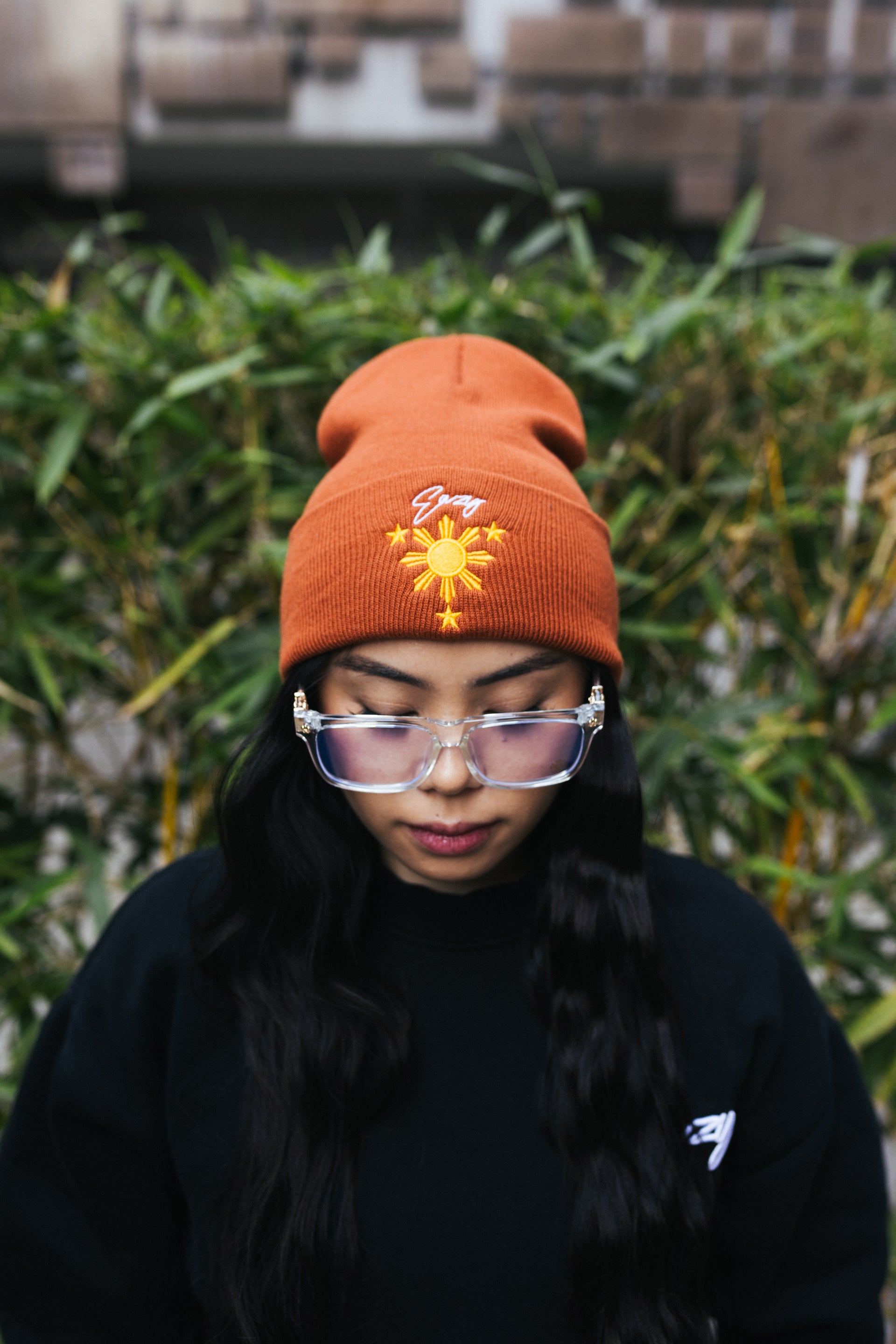 (BURNT ORANGE) FILIPINO SUN STAR BEANIE