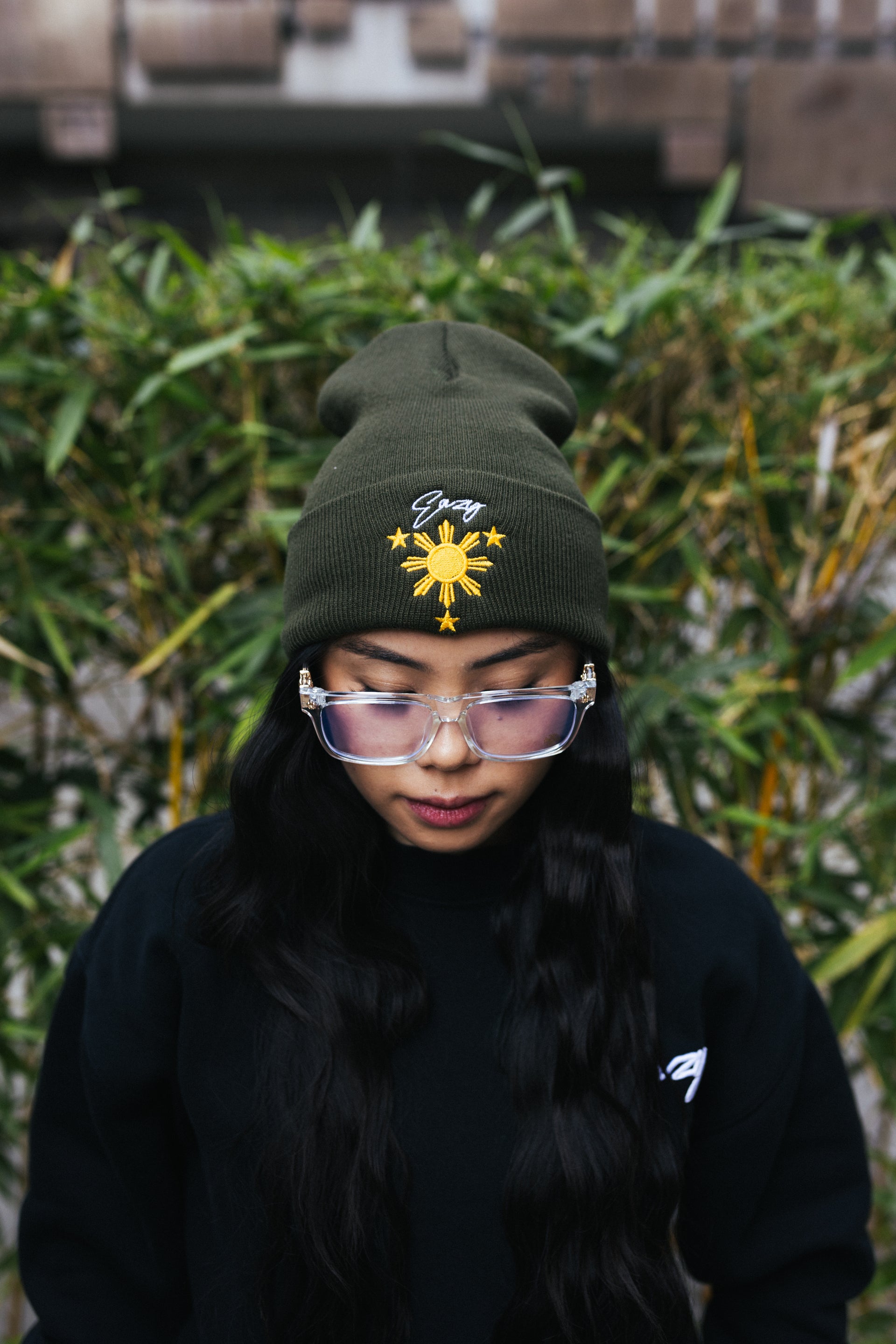 (OLIVE GREEN) FILIPINO SUN STAR BEANIE