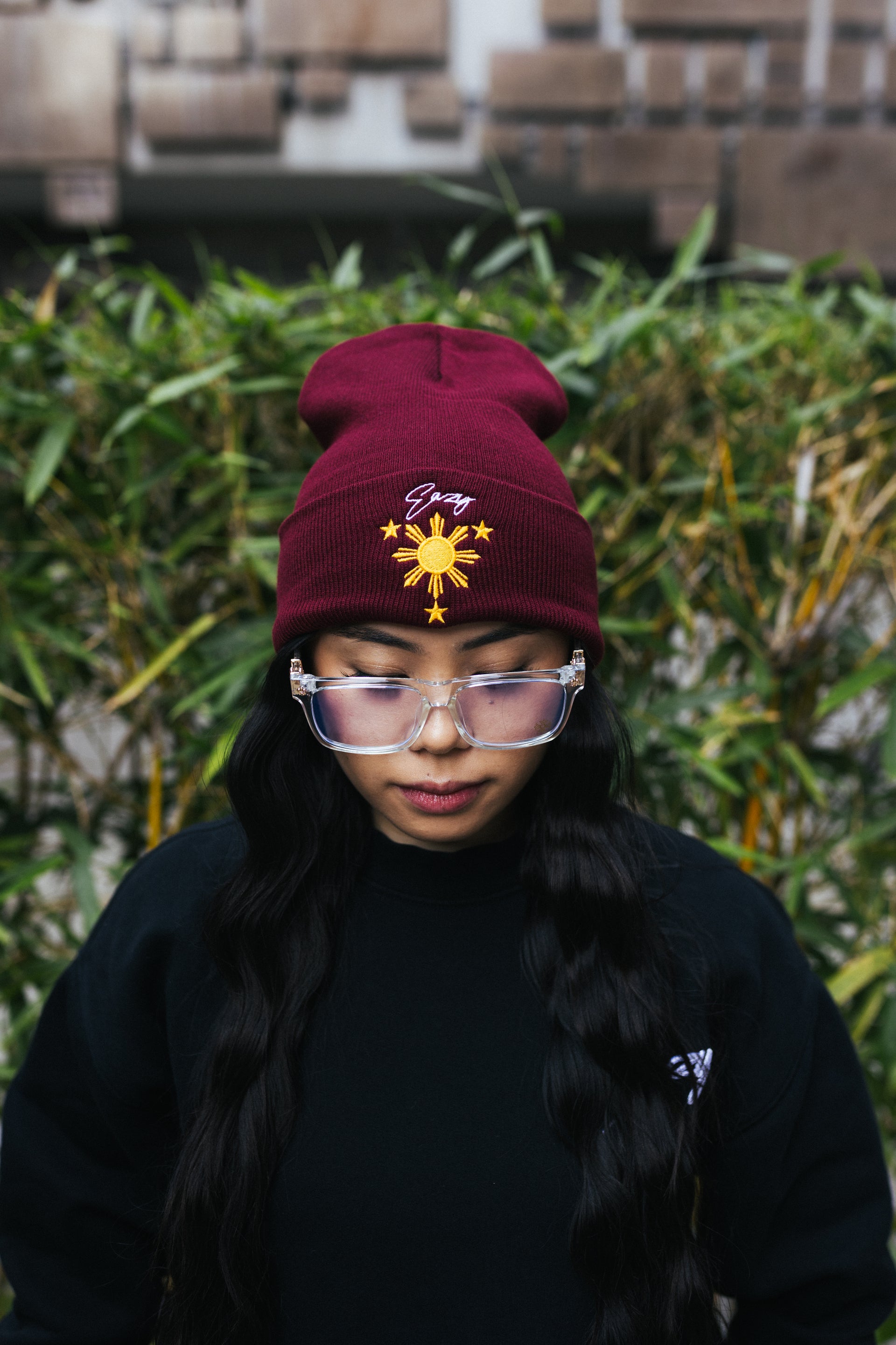 (MAROON) FILIPINO SUN STAR BEANIE