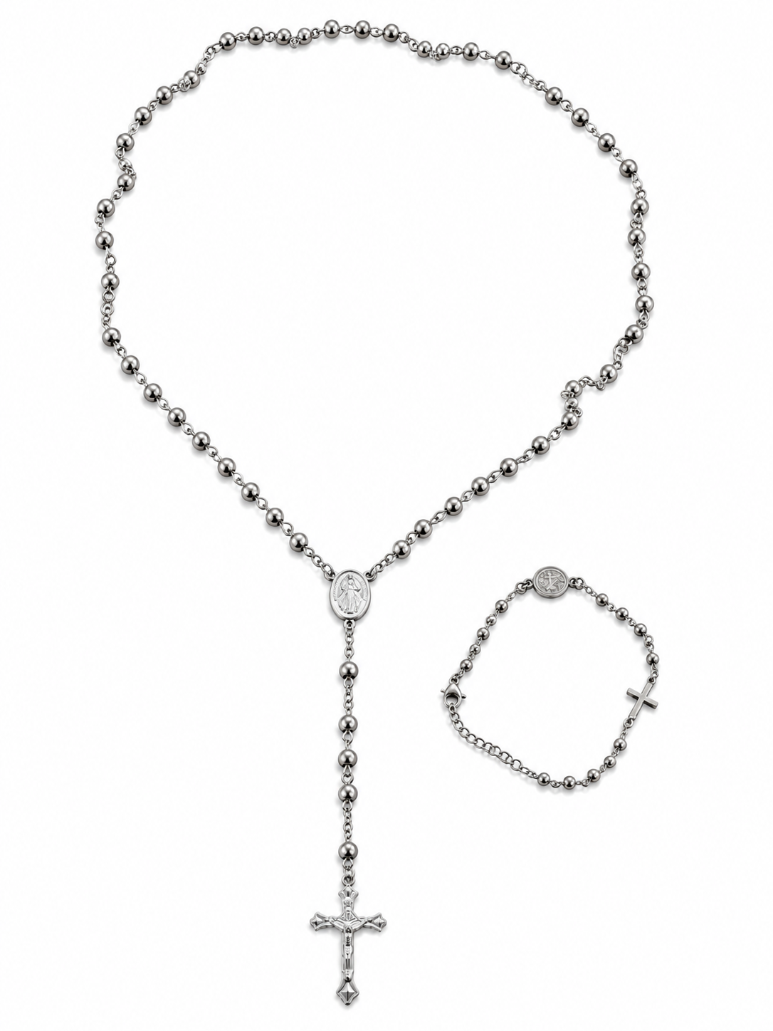 SILVER ROSARY BUNDLE (2PACK)