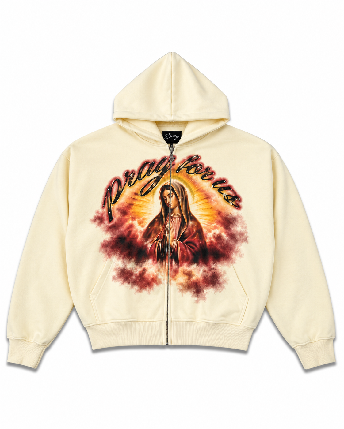 CREAM PRAY FOR US HOODIE