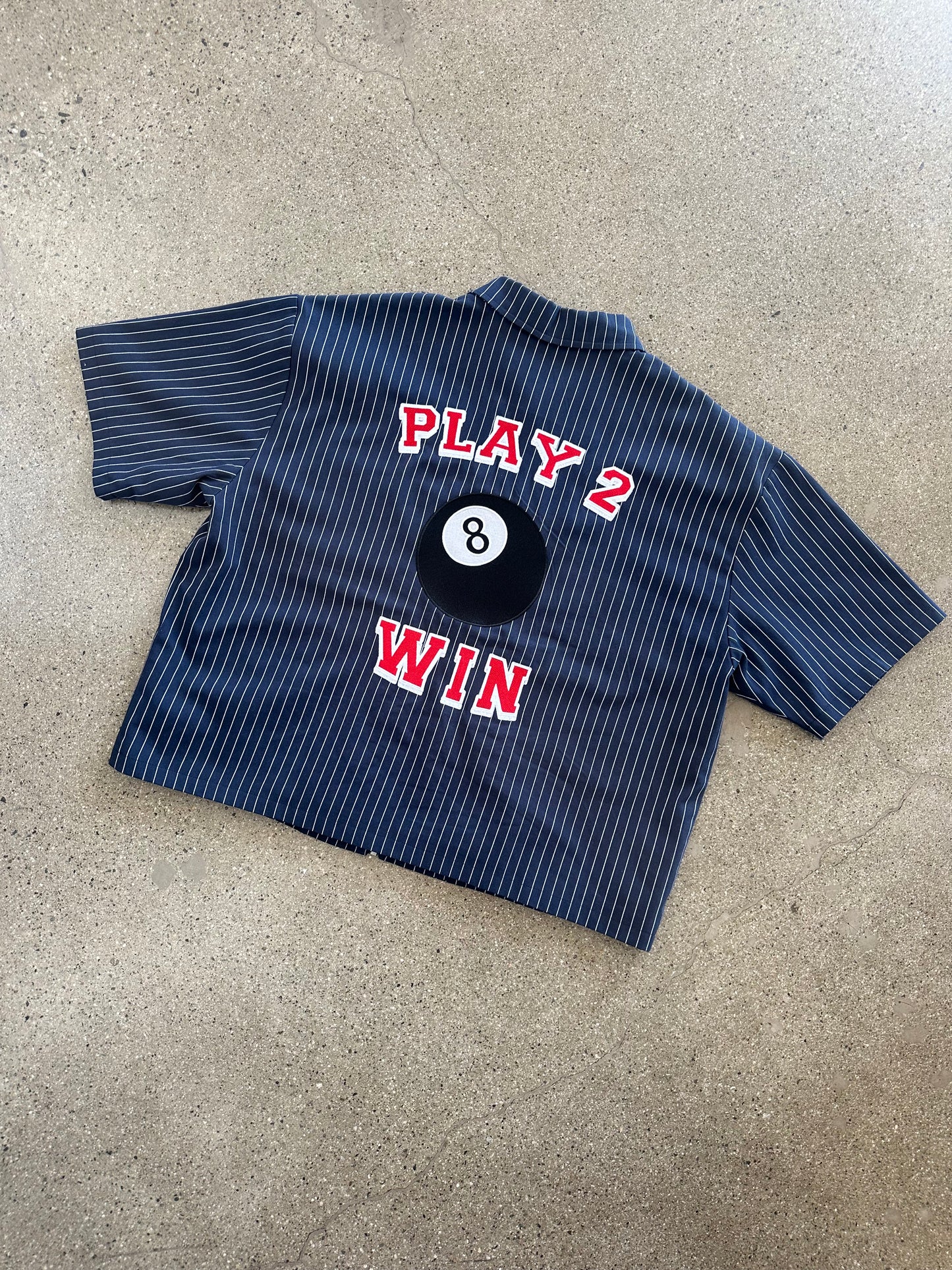 (NAVY/WHITE) PINSTRIPE PLAY 2 WIN CUT & SEW