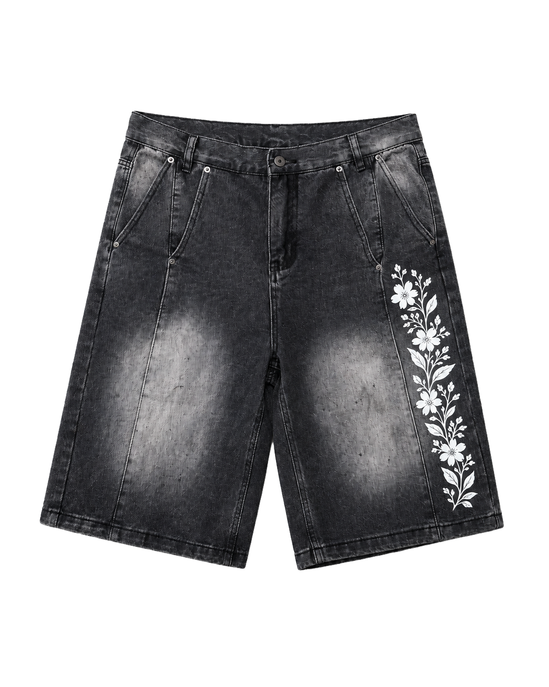 BLACK SAMPAGUITA DENIM SHORTS