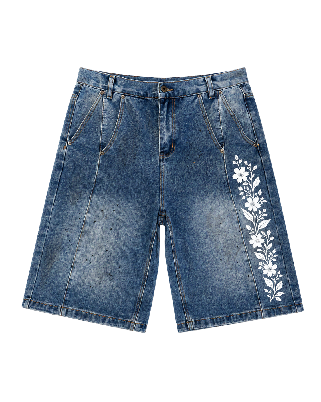 BLUE SAMPAGUITA DENIM SHORTS