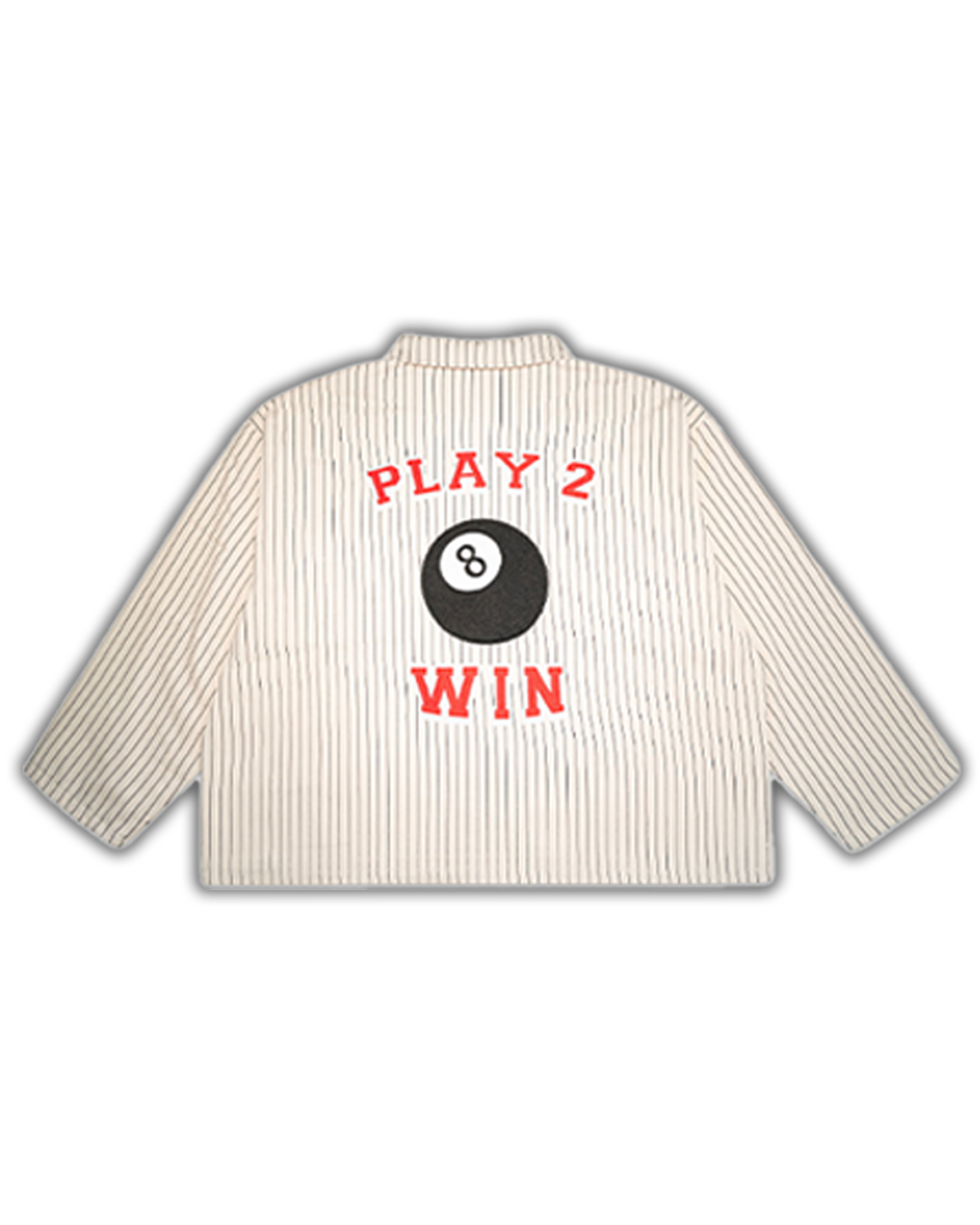 CREAM/BLACK PINSTRIPE PLAY 2 WIN WORK JACKET