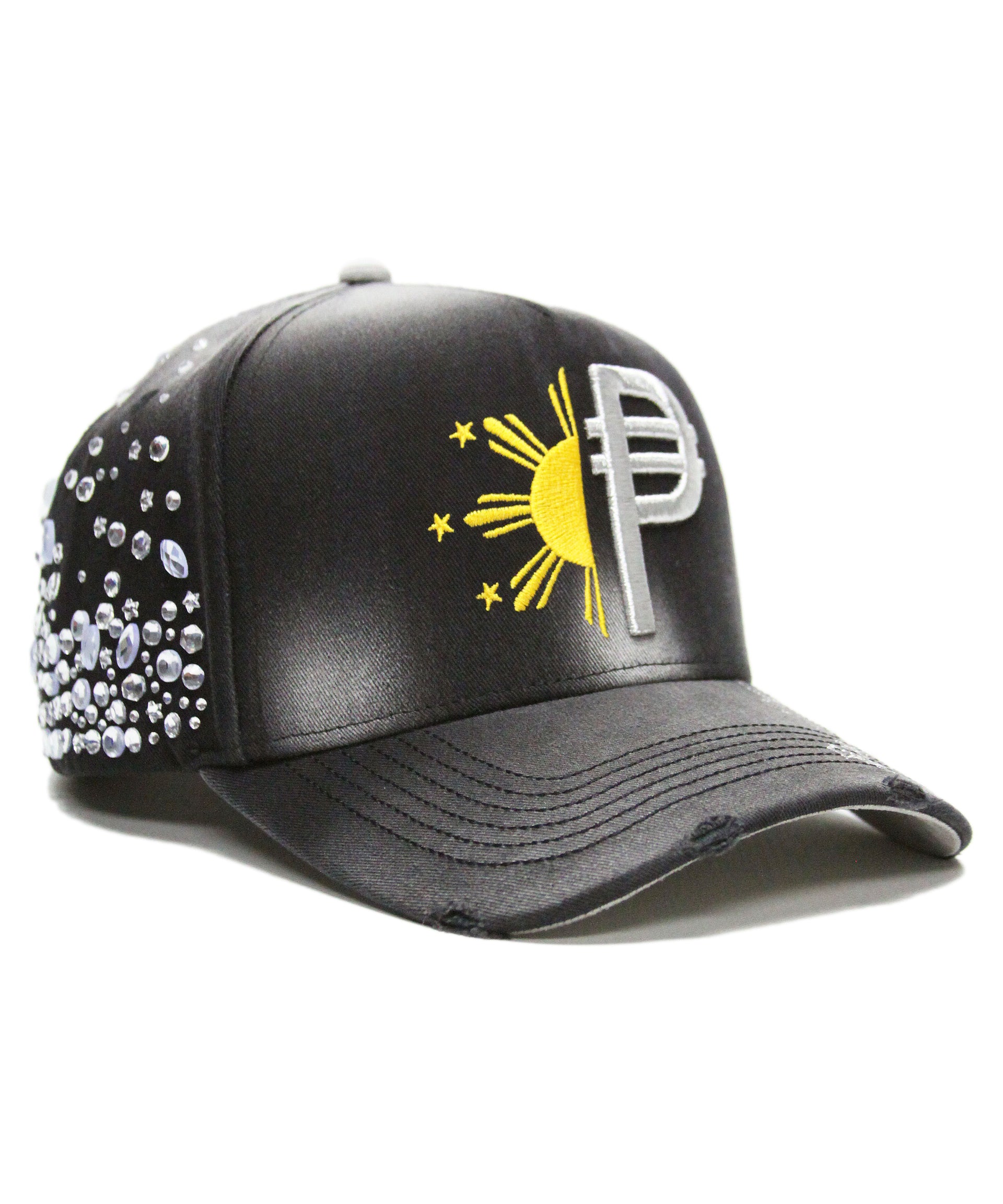 DISTRESSED CRYSTALS PESO HAT