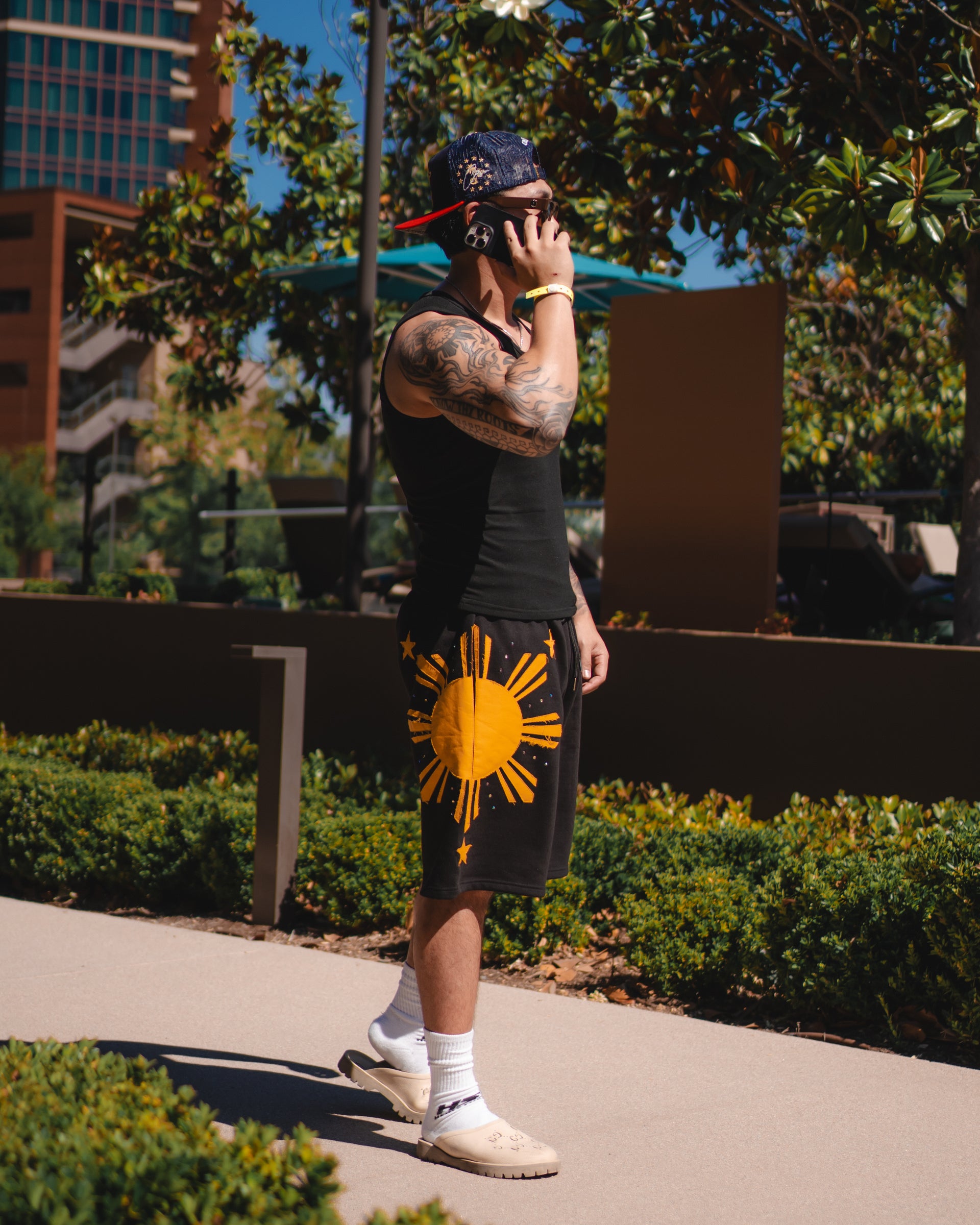 BLACK FILIPINO SUN SHORTS