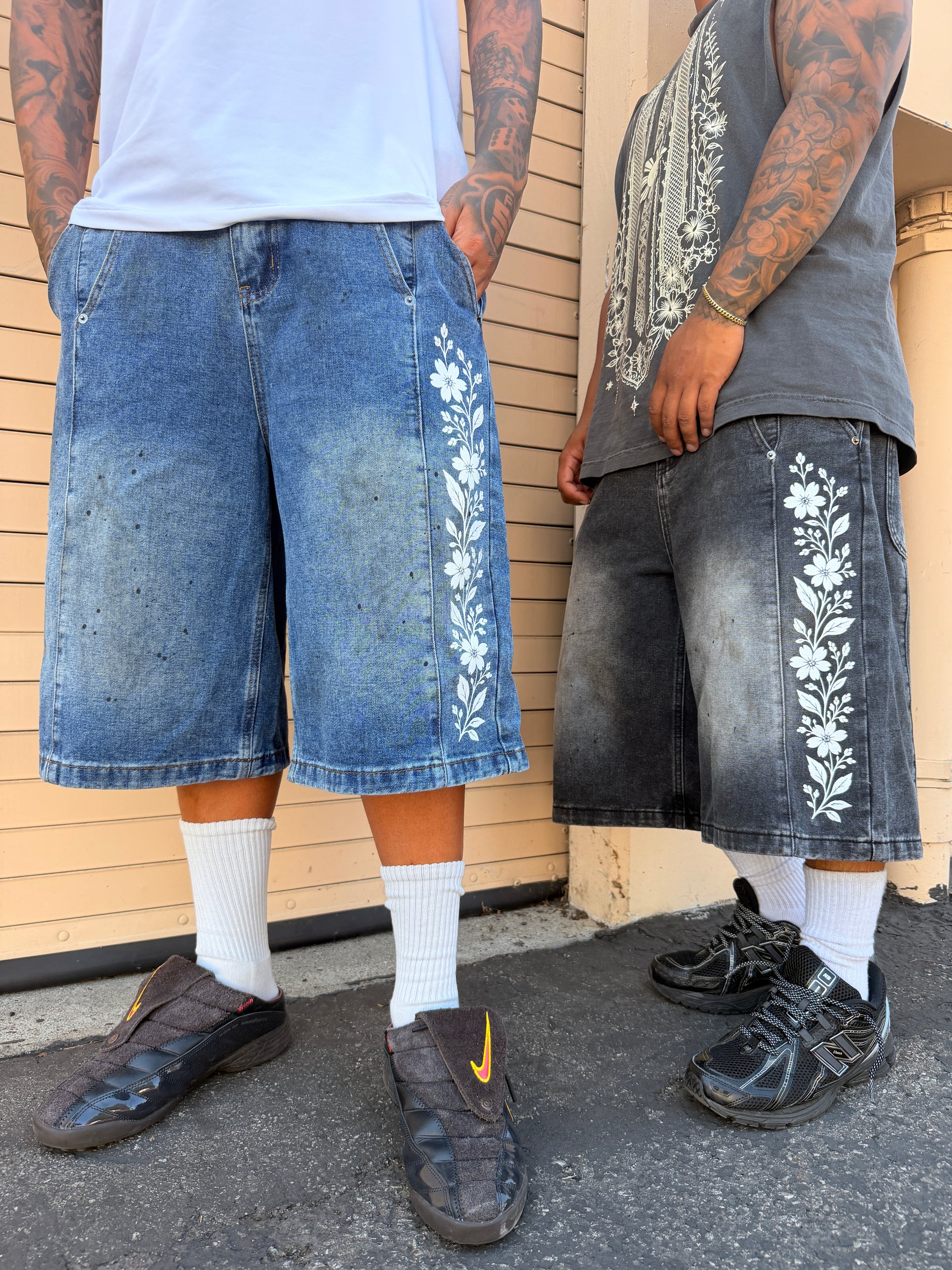 BLUE SAMPAGUITA DENIM SHORTS