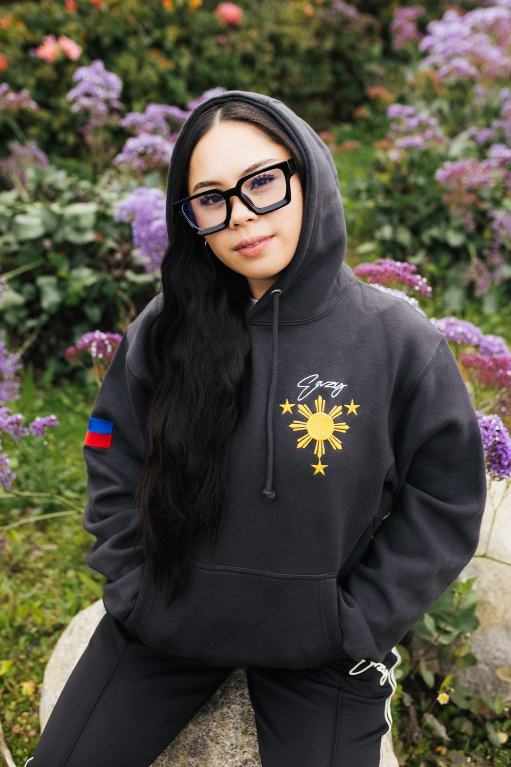 STORM GREY FILIPINO SUN & STARS HOODIE