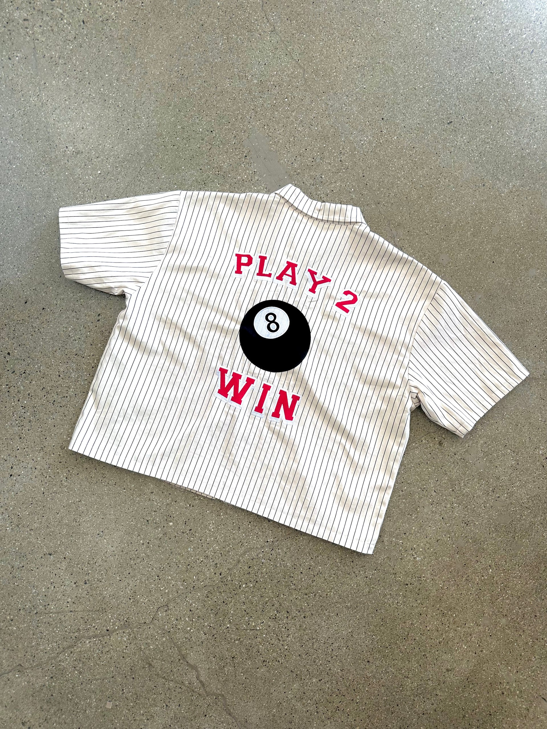 (CREAM/BLACK) PINSTRIPE PLAY 2 WIN CUT & SEW