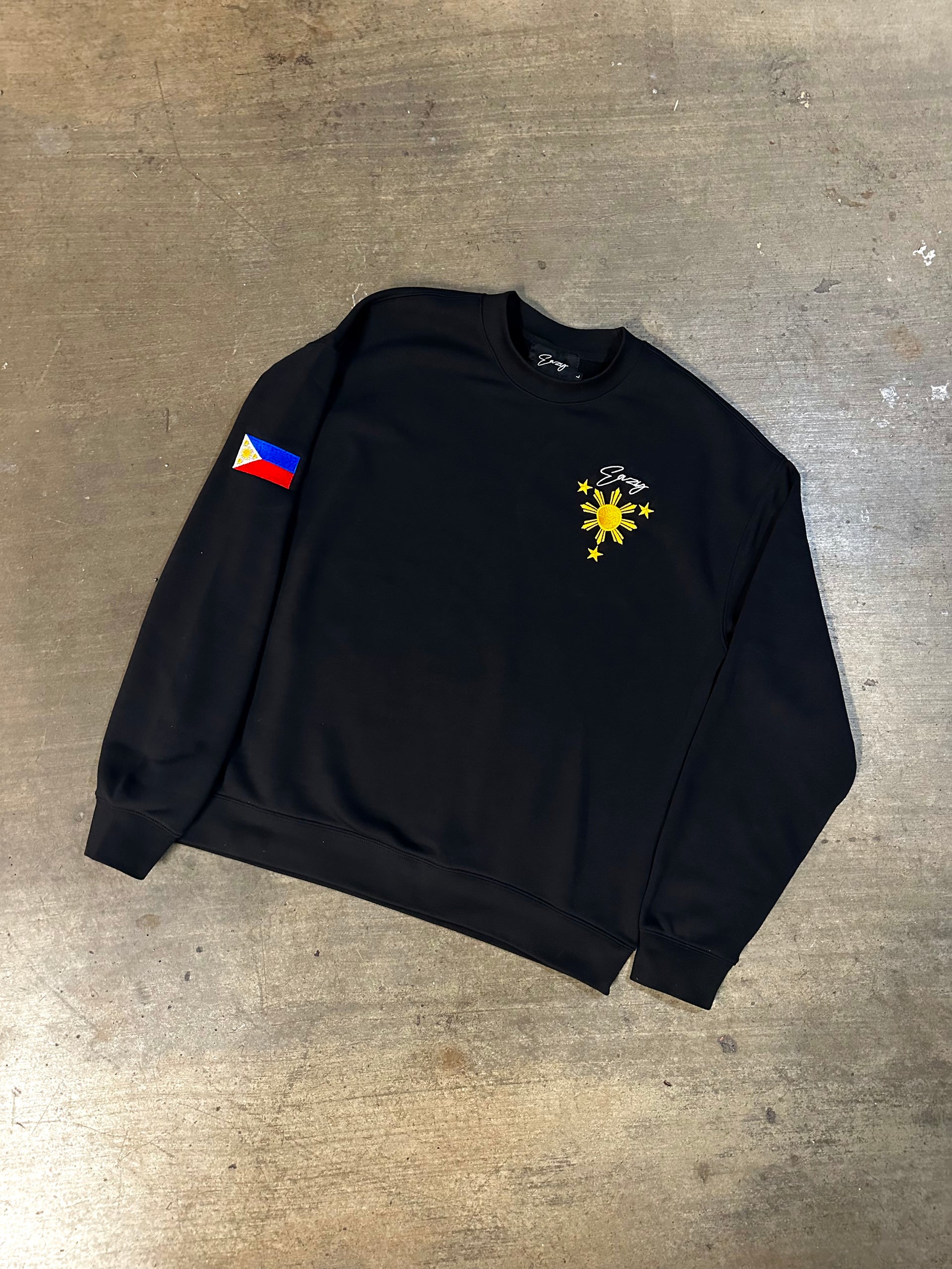 (BLACK) FILIPINO SUN & STARS CREWNECK