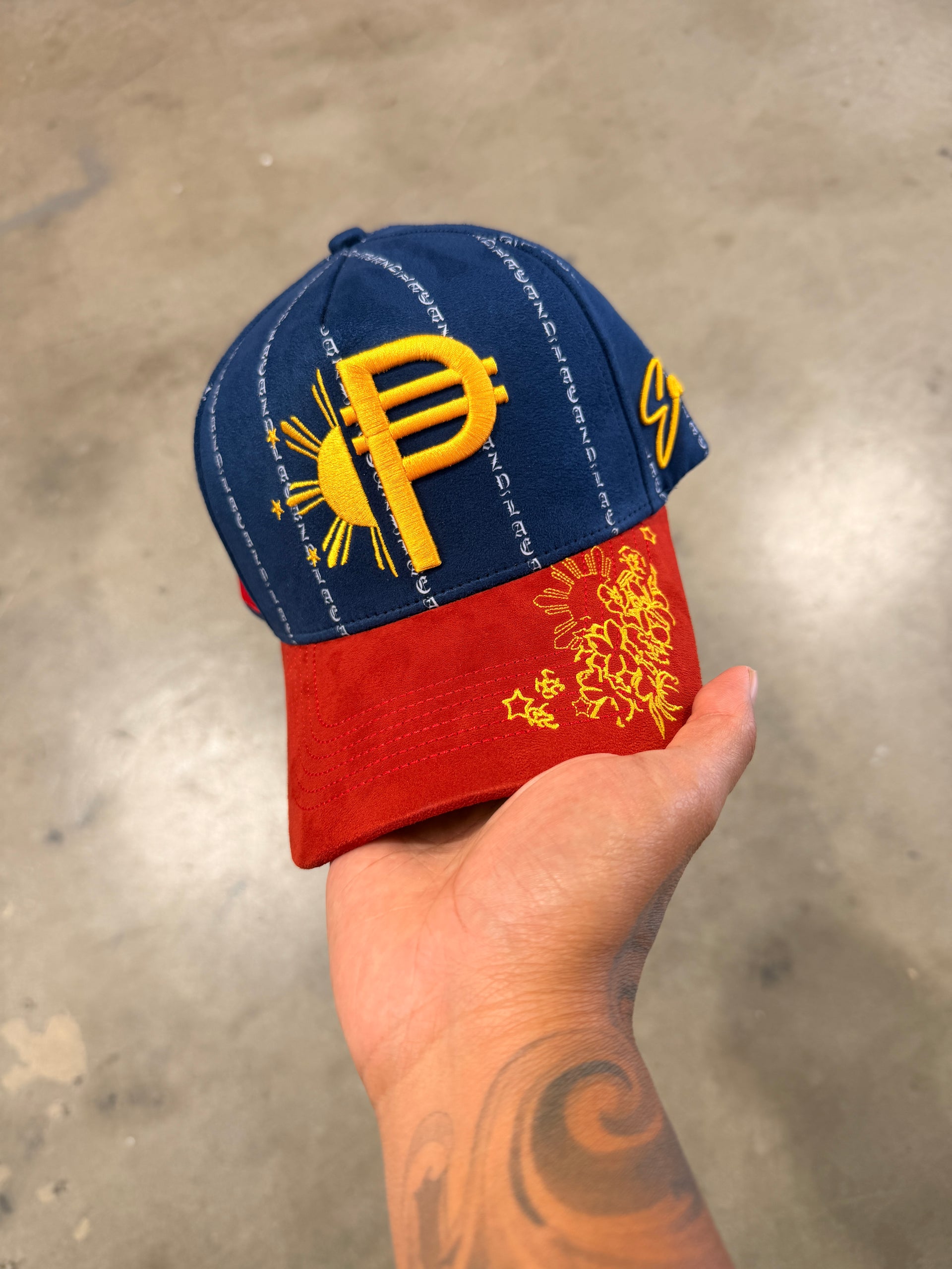 NAVY/RED PESO PINSTRIPE HAT
