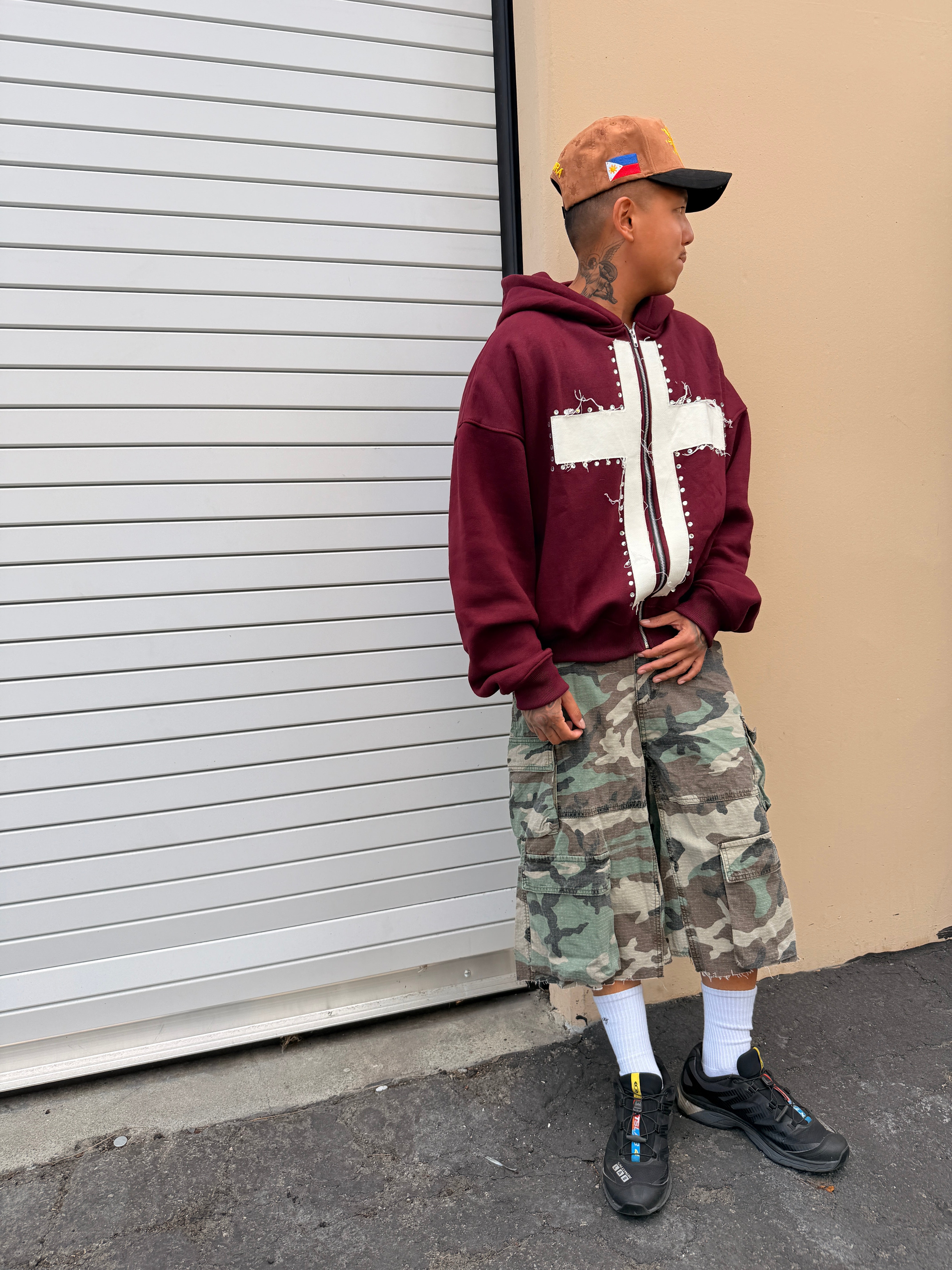CROSS FAITH HOODIE WINE