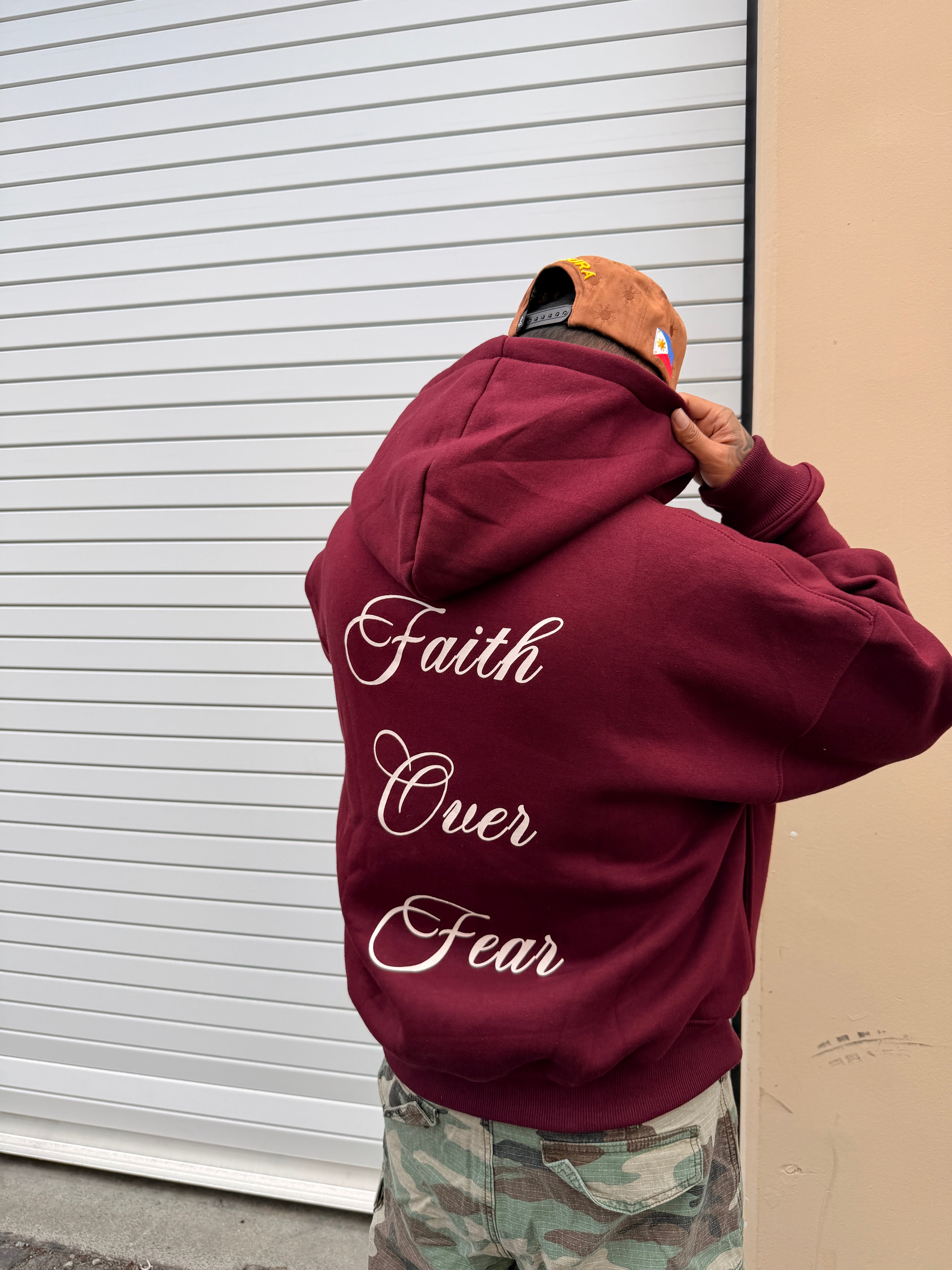 CROSS FAITH HOODIE WINE