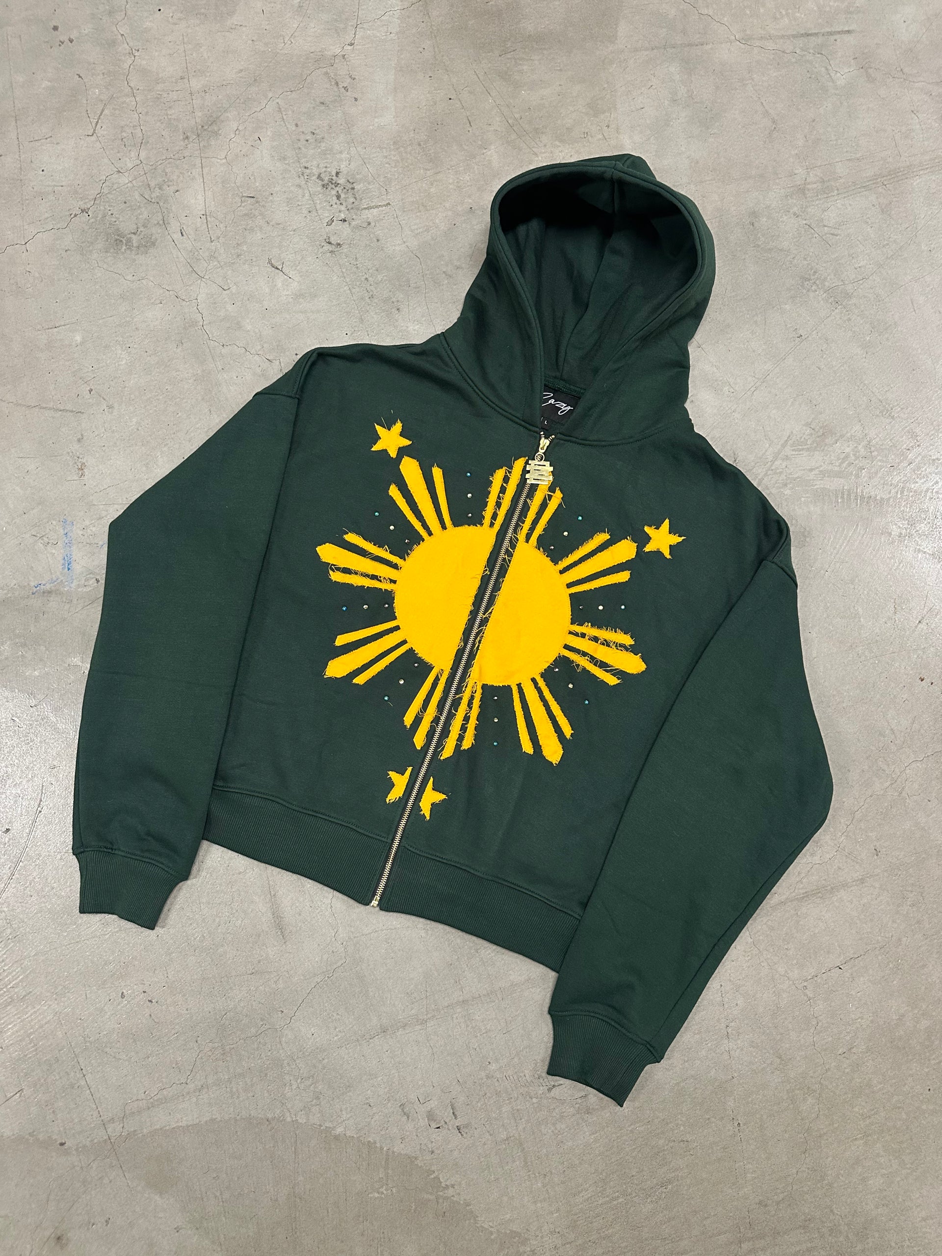GREEN FILIPINO SUN HOODIE
