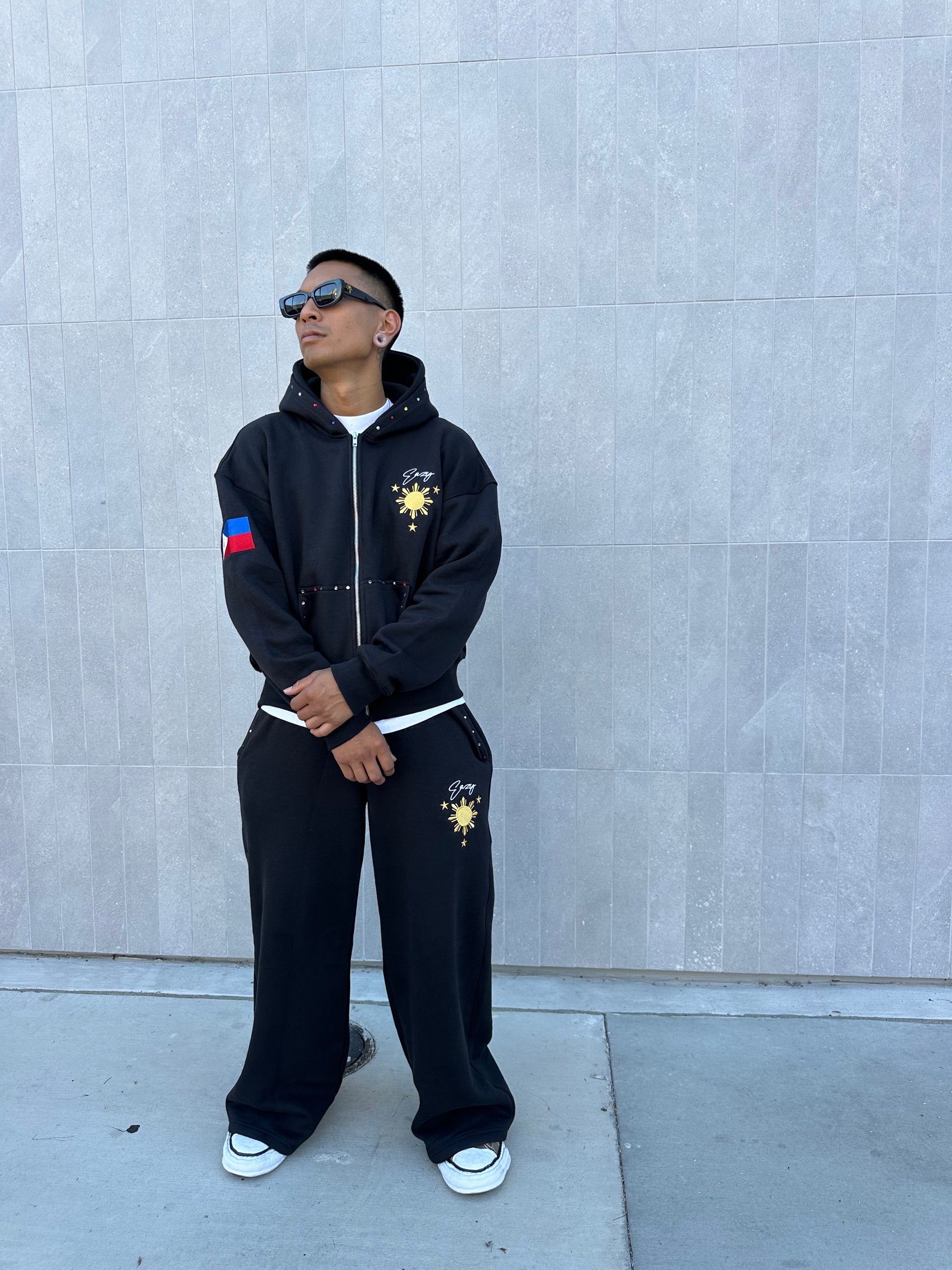 BLACK FILIPINO SUN & STARS SWEATS 2.0