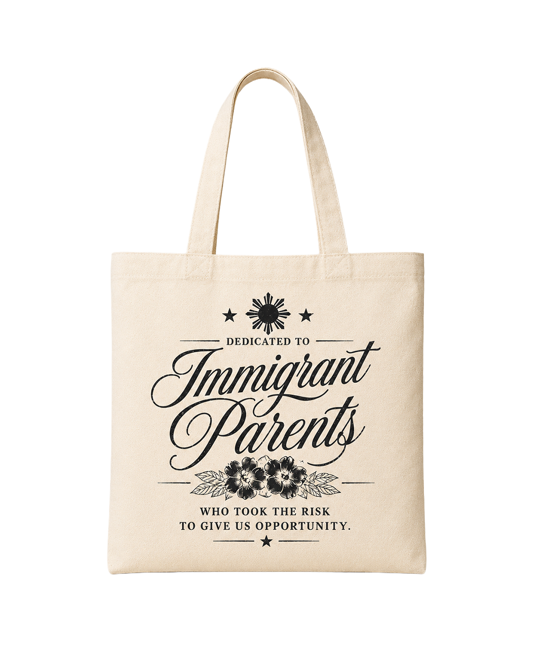 IMMIGRANT PARENTS TOTE BAG CREAM