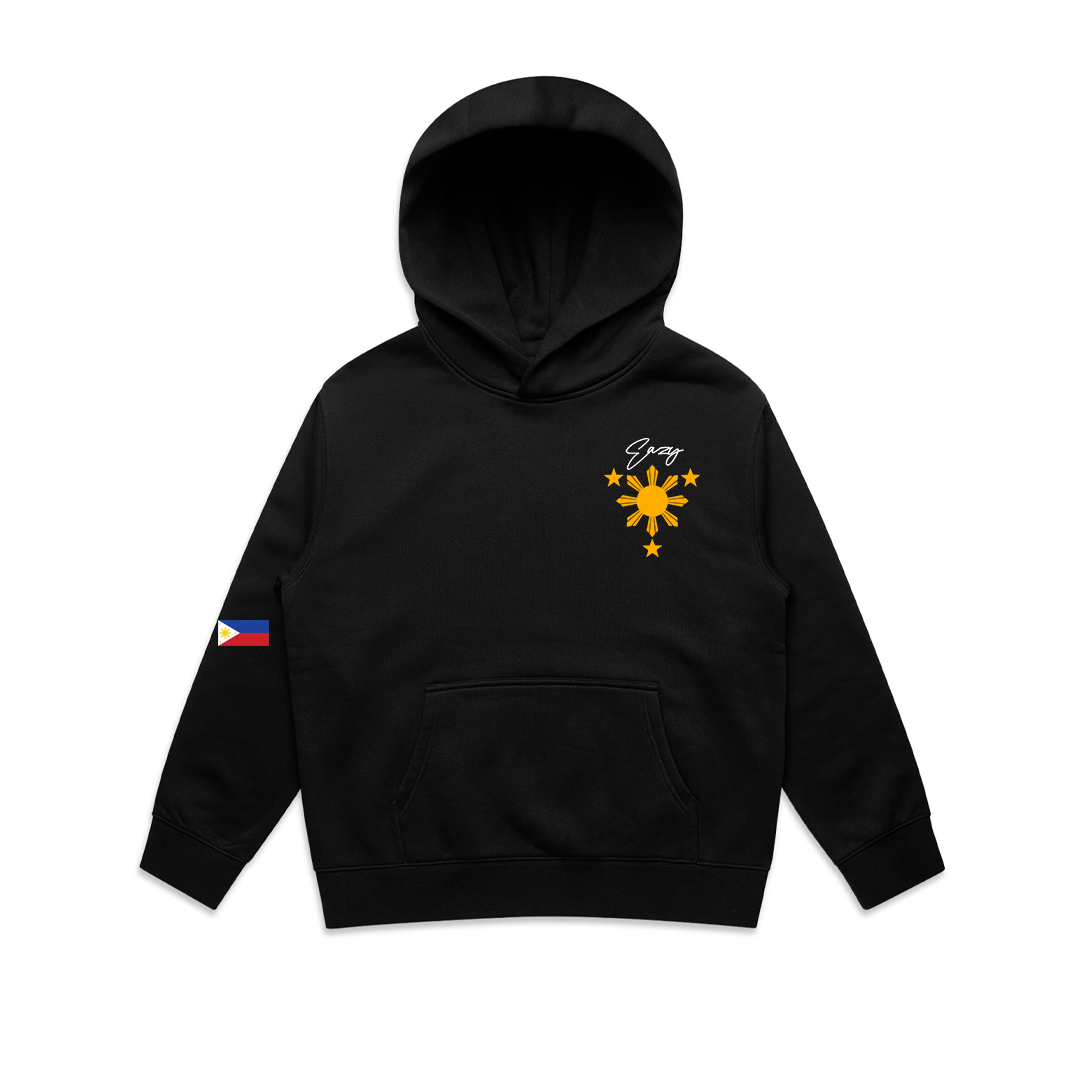 (YOUTH) BLACK FILIPINO SUN & STARS HOODIE