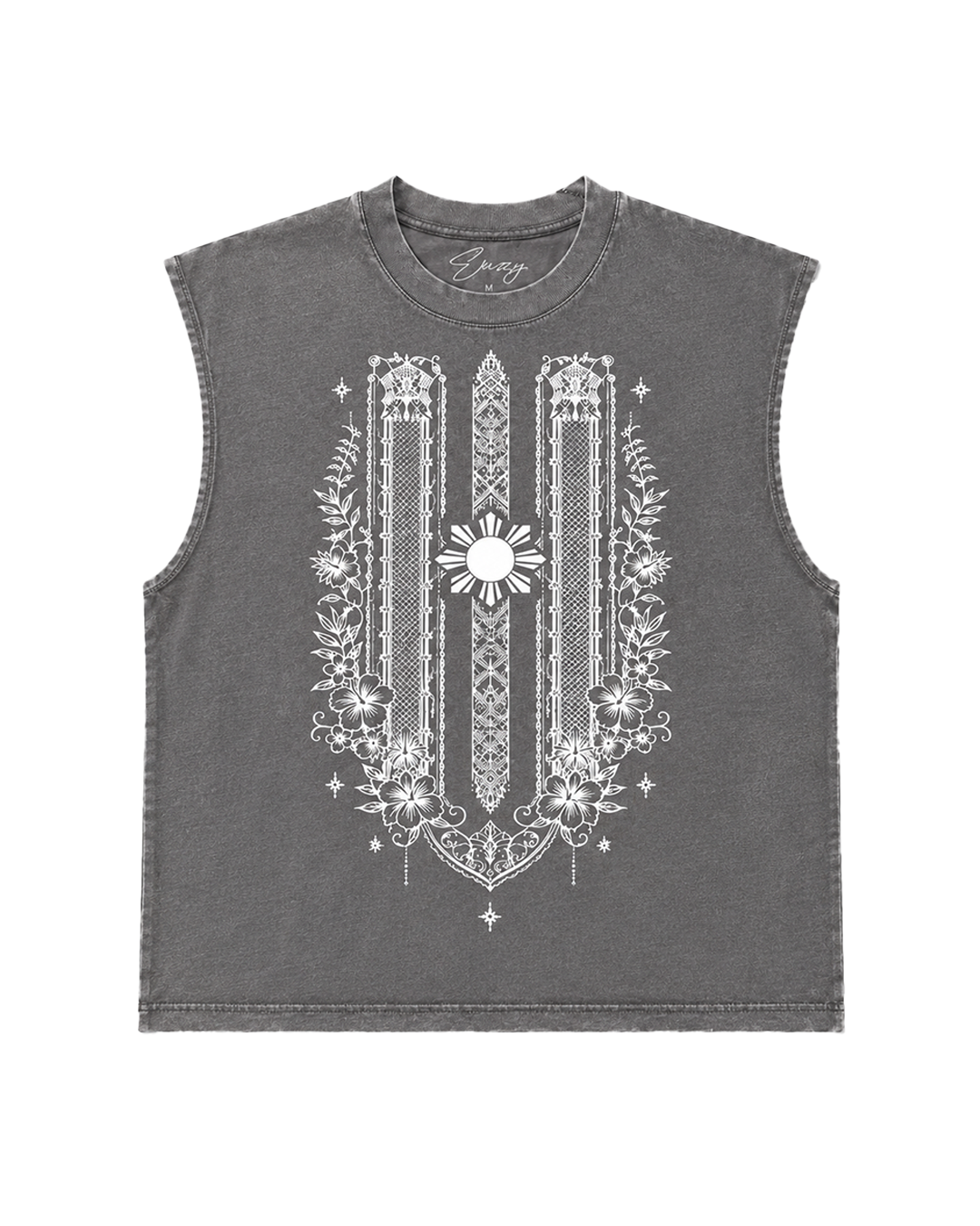 WASHED BLACK BARONG CUT OFF TEE