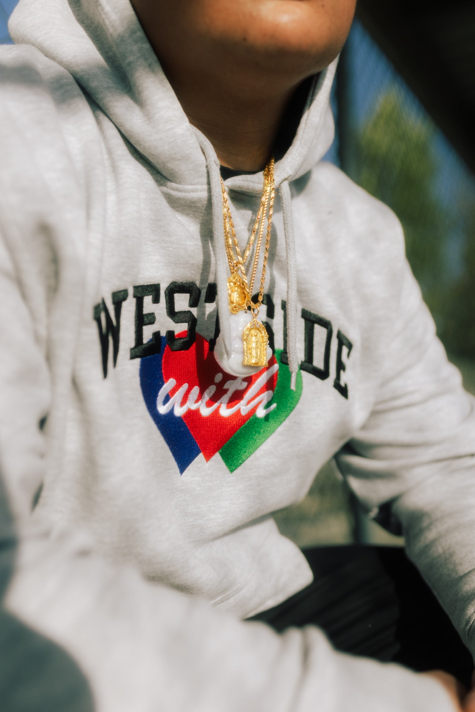 (GREY) WESTSIDE W LOVE HOODIE